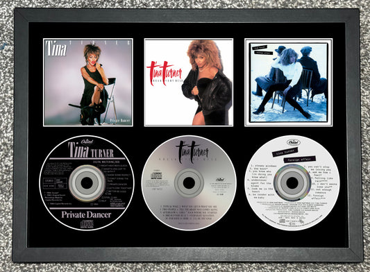Tina Turner | Private Dancer | Break Every Rule | Foreign Affair | Retro Triple CD Wall Display | Frame Not Included |