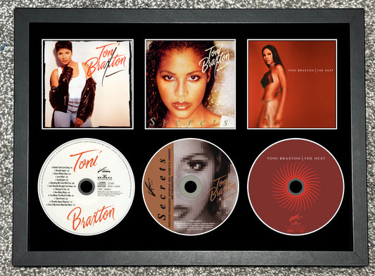Toni Braxton | Toni Braxton | Secrets | The Heat | Retro Triple Mounted CD Wall Display | Frame Not Included |