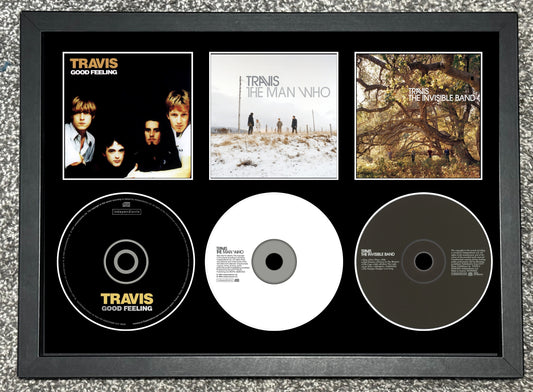 Travis | Good Feeling | The Man Who | The Invisible Band | Retro Triple CD Wall Display | Frame Not Included |