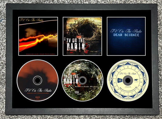 TV On The Radio | Desperate Youths... | Return To Cookie Mountain | Dear Science | Retro Triple CD Wall Display | Frame Not Included |