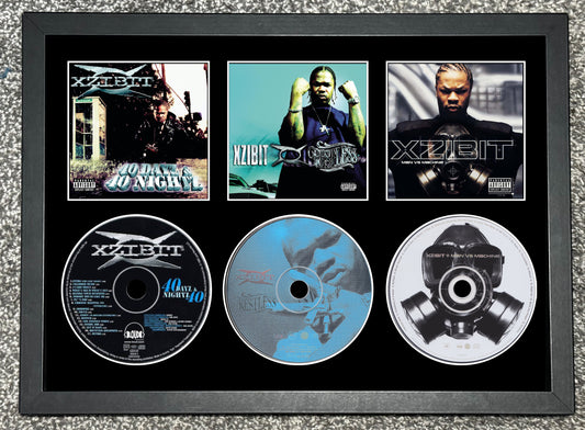 Xzibit | 40 Dayz & 40 Nightz | Restless | Man vs Machine | Triple Retro Mounted CD Wall Display | Frame Not Included |