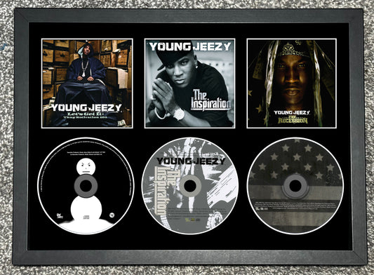 Young Jeezy | Let's Get It | The Inspiration | The Recession | Retro Triple CD Wall Display | Frame Not Included |