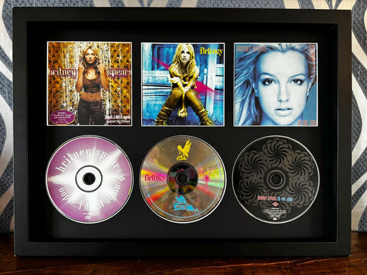 Britney Spears | Oops I Did It Again | Britney | In The Zone | Retro Triple CD Wall Display | Frame Not Included |