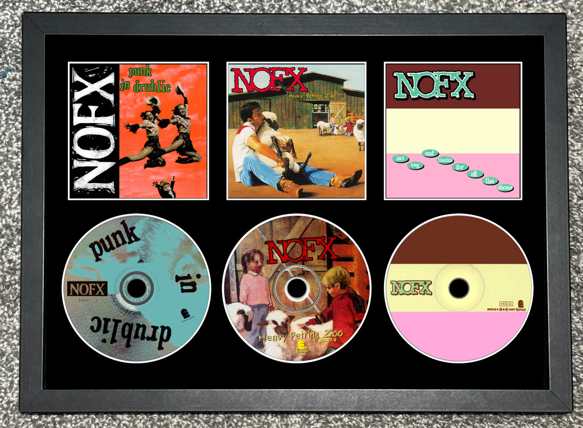 NOFX | Punk In Drublic | Heavy Petting Zoo | So Long & Thanks For The Shoes |  Retro Triple CD Wall Display | Frame Not Included |